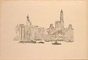 New York. Wolkenkratzer von Brooklyn aus